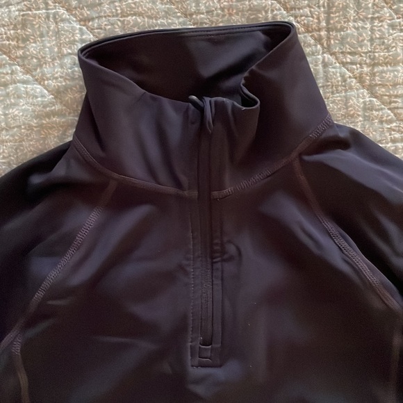 Gap Fit Navy 3/4 Zip Mockneck Running Pullover - Picture 3 of 7